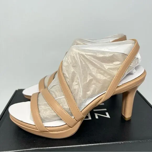 Elegant Tan Strappy Heels - Picture 6 of 10